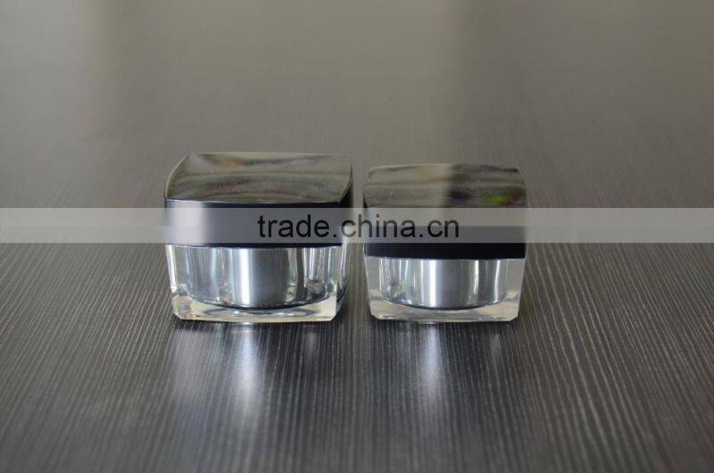 china supplier manufacture 15g 30g 50g square acrylic cosmetic jar