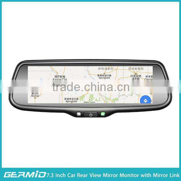 7.3 inch car mirror link full screen rear view mirror monitor with full hd dslr lcd monitor