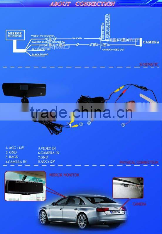 4.3 inch lcd mirror forreversing camera kit ,mens control vest