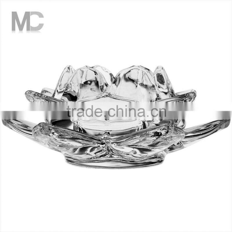 Lotus Style Luxury Decorative Tealight Glass Candle Holder