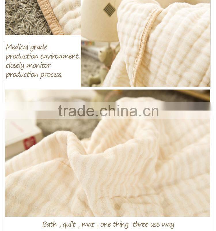 Natural colored cotton Newborn infant cotton bath towel supersoft baby blanket