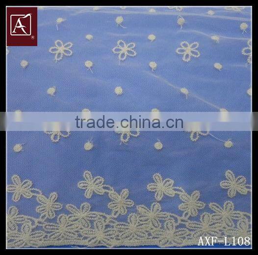 fancy lace embroidery fabric on mesh