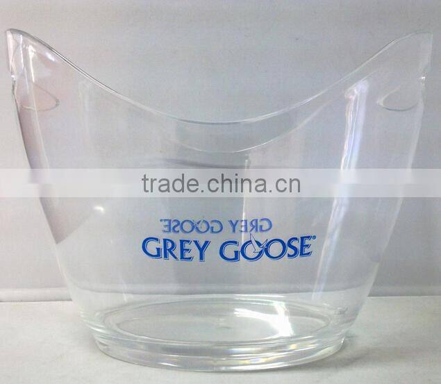 Clear transparent acrylic grey goose ice bucket