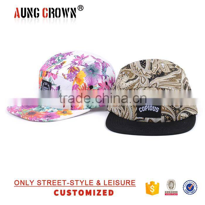 Hip Hop Flat Brim Blank 100% Cotton Snapback Hat