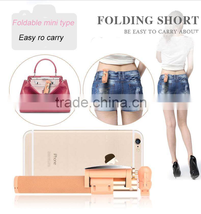 Strong aluminum tube selfie stick color optional monopod for wholesale