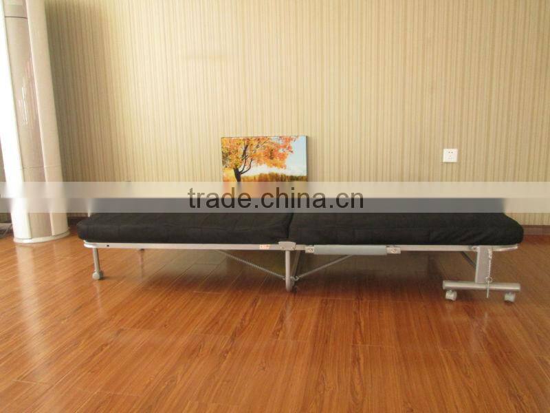 mesh cloth folding bed with metal bedbase