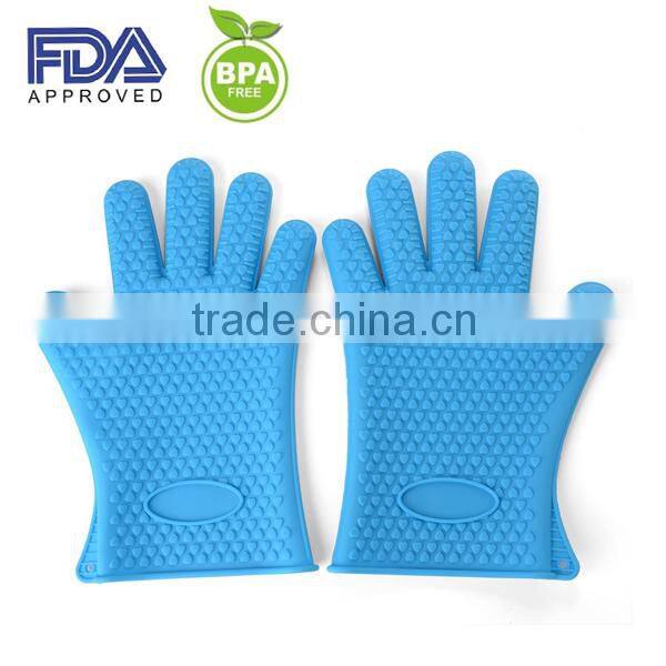 high quality food-grade microwave silicone five fingers rubber glove /silicone pot holder