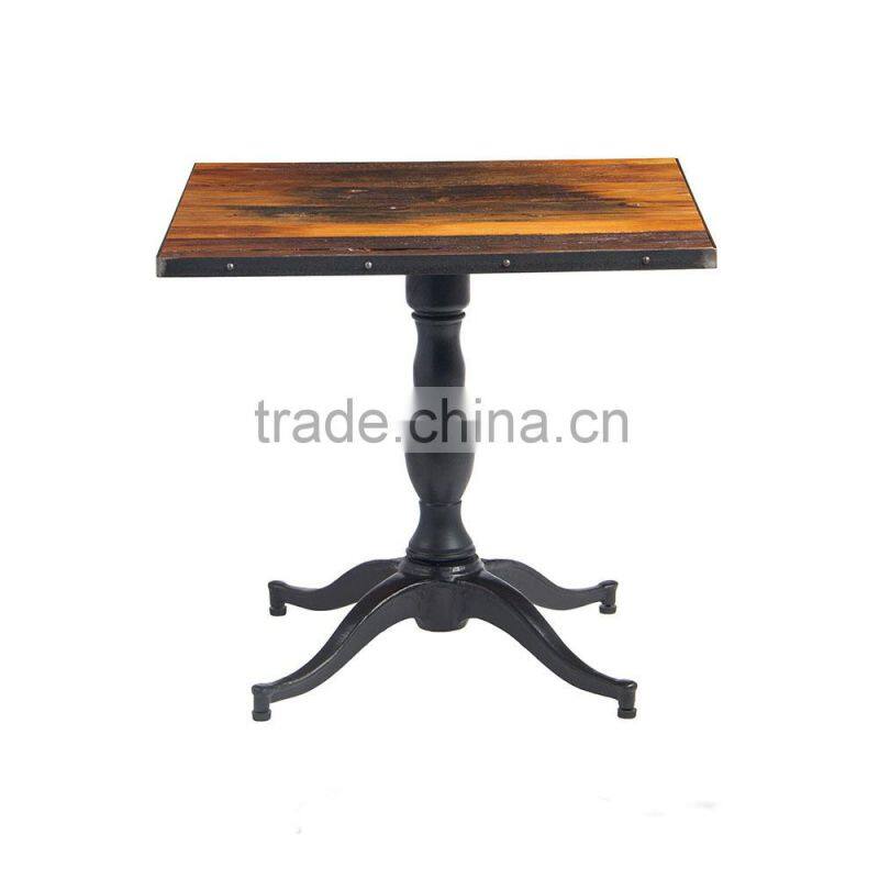 2016 NEW design solid wood coffee table iron cast table base