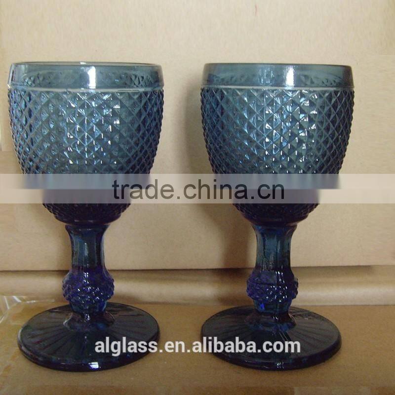 cheap heavy wine glasses wholesale blue wine glass