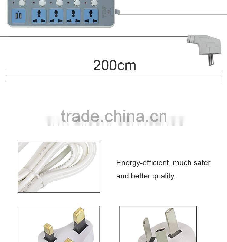 multi electrical universal usb 2 gang extension socket power strip