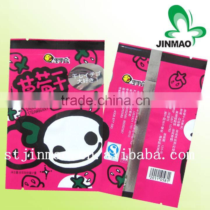 Transparent plastic food packaging bag for candy