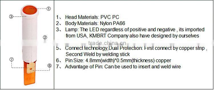 IP67 waterproof telefono plastic 8mm 24v blue led crystal light fittings