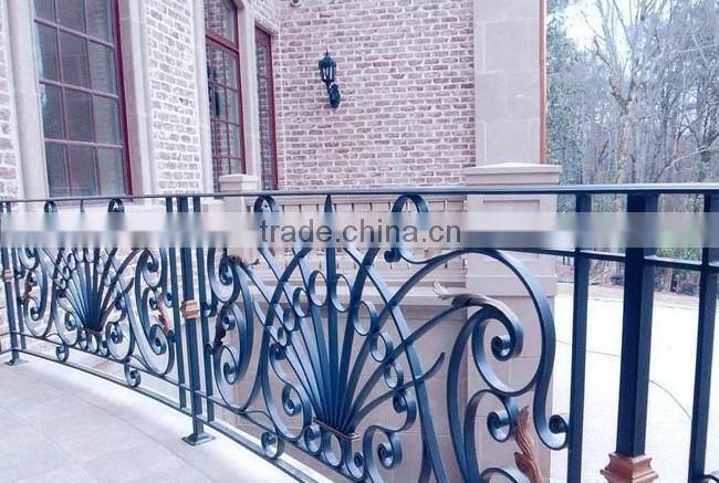 Hot sale fashion style Powder Coated black rod iron fence