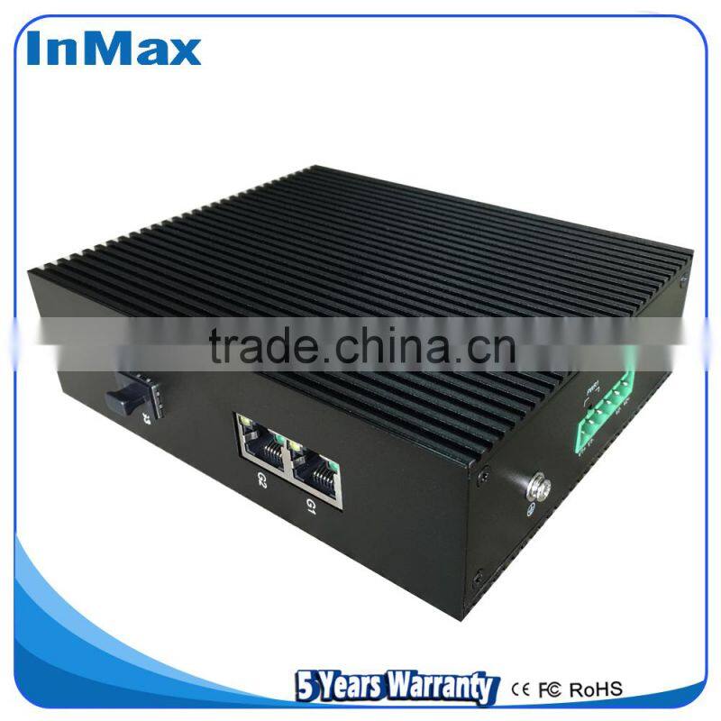 3 ports gigabit 1x1000BaseX SFP and 2x10/100/1000BaseT(X)Ports Din-Rail Gigabit Industrial Network Switch i503A