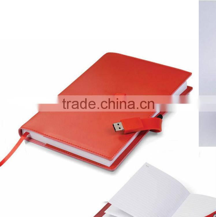 New arrival PU 4GB spiral notebook with usb