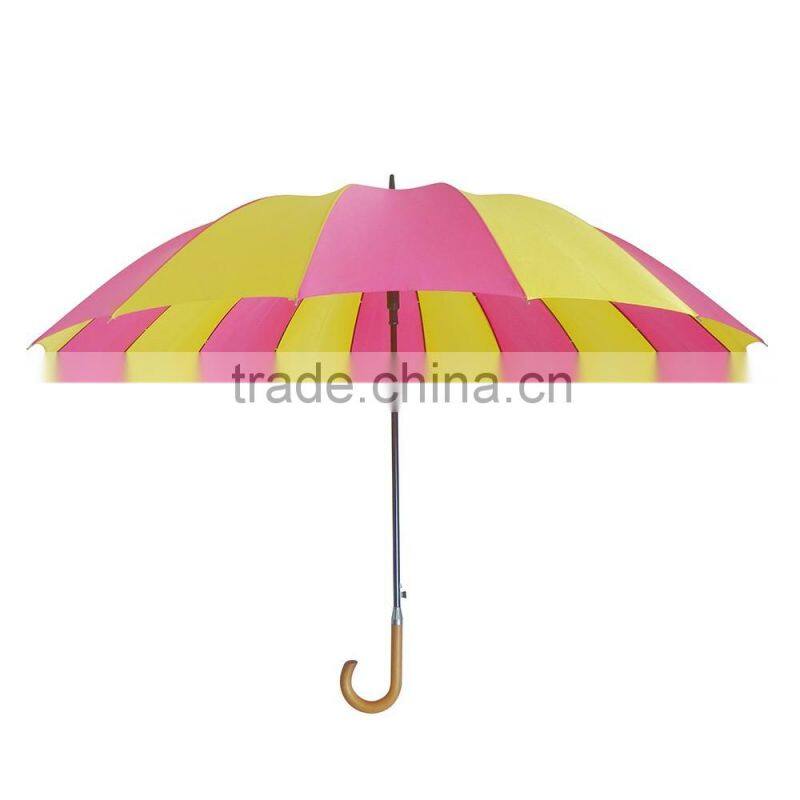 Manual open rainbow fashion long umbrella with 10 ribs