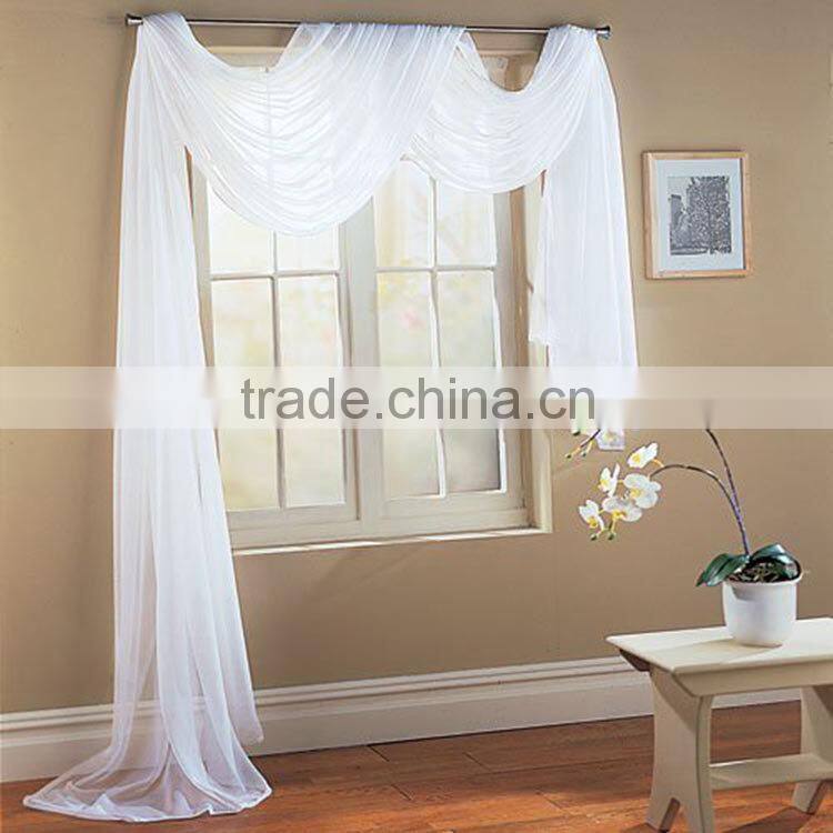 Beautiful solid color Elegance Window Scarf Sheer Voile curtain