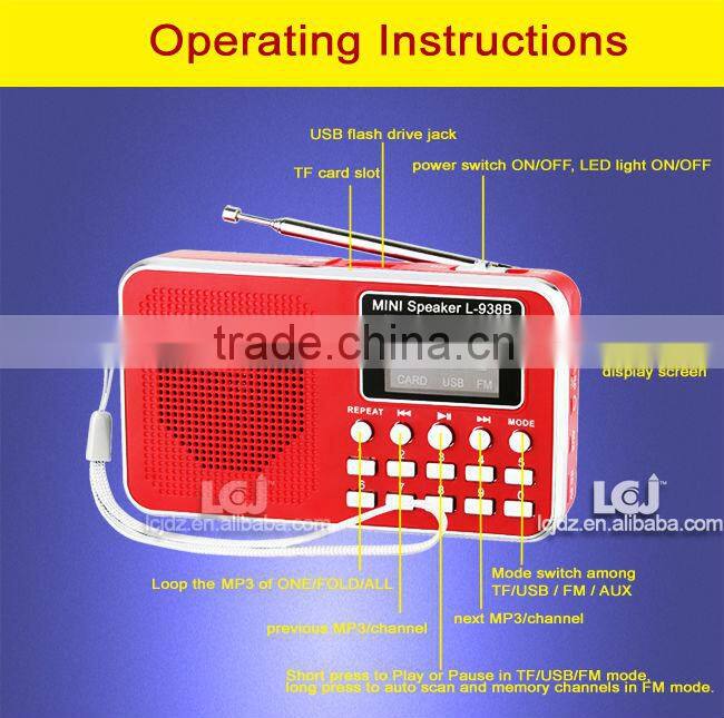 L-938B hot mini digital radio digital fm radio receiver