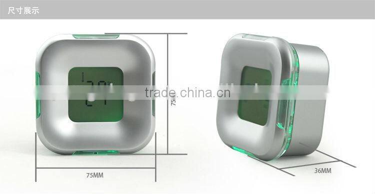 Novelty mini table clock,1 in 4 Digital 4-side Rotation digital alarm clock YF2606