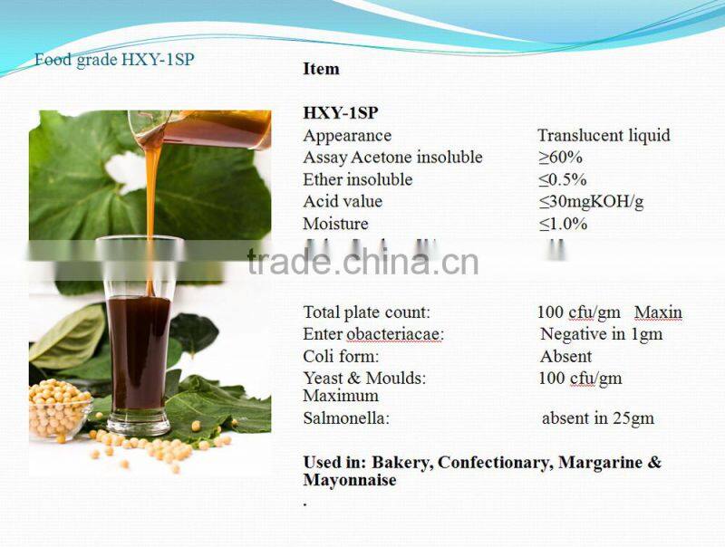 1SP chocolate GMO free emulsifier food additive grade liquid lecithin soy soja factory