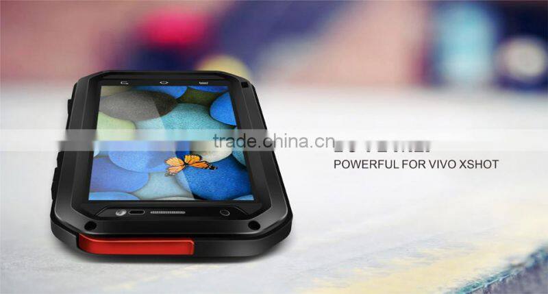 LOVE MEI Powerful Case Metal Aluminium+Gorilla Glass+ Silicon Hybrid Case for BBK VIVO XSHOT WATER PRPOOF CASE
