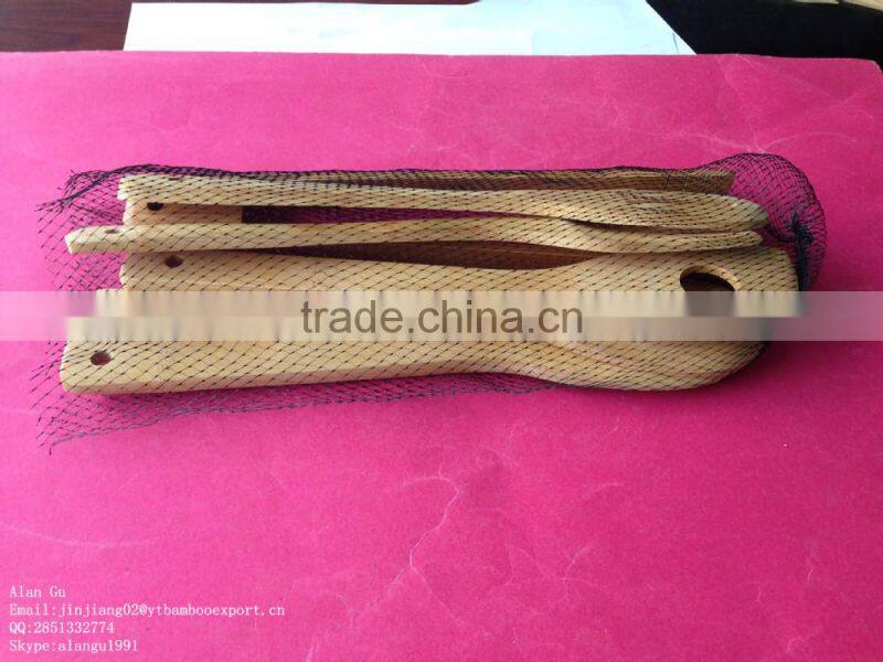 bamboo/wooden cooking utensils set with printed brand logo