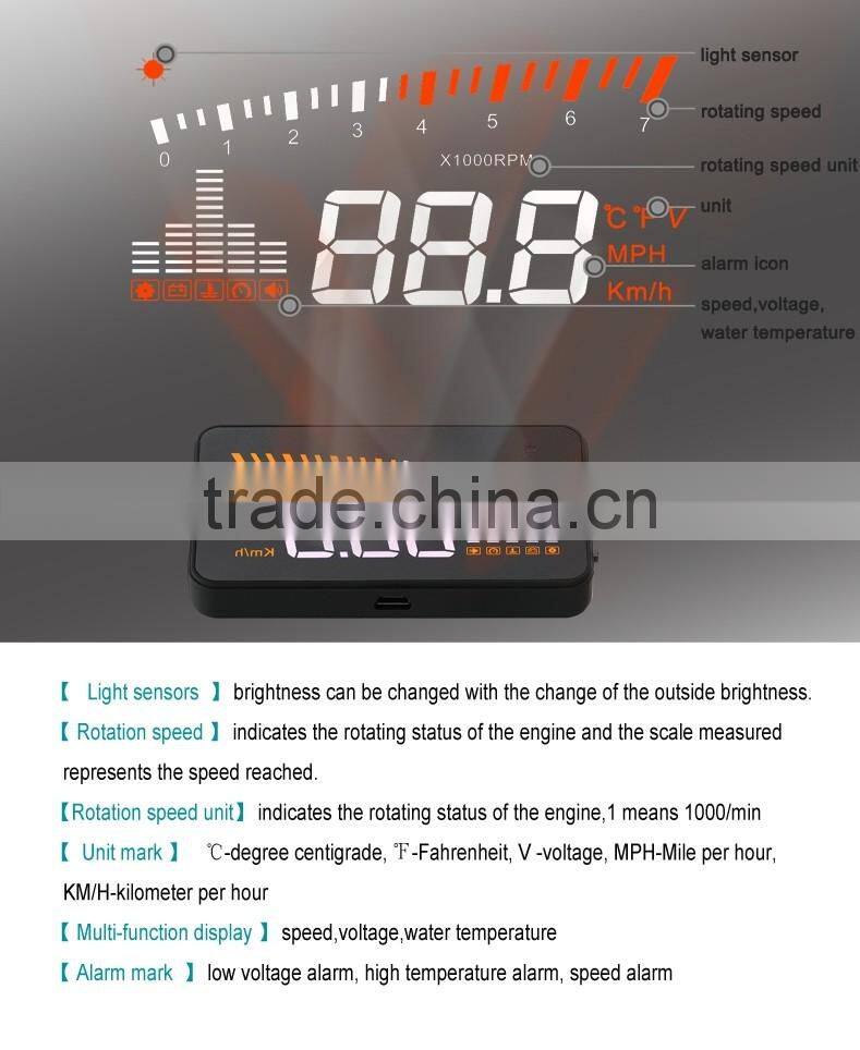 Vehicle-mounted HUD X5 car HUD windscreen fuel consumption speed car