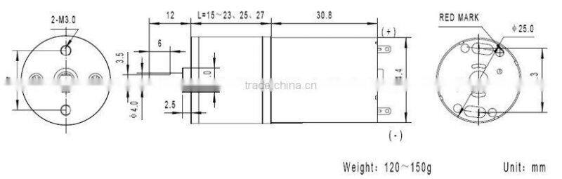 25mm gear motor for robotics