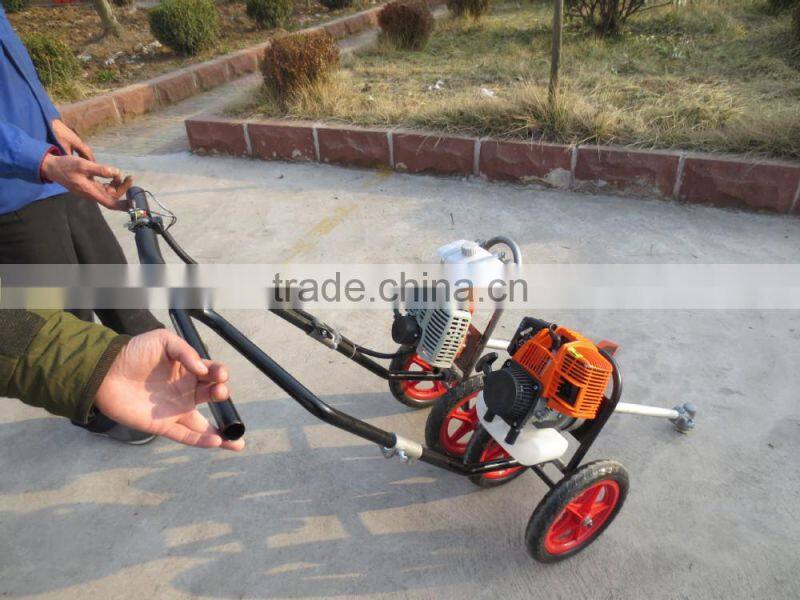 4 stroke wheeled brush cutter hand push grass trimmer