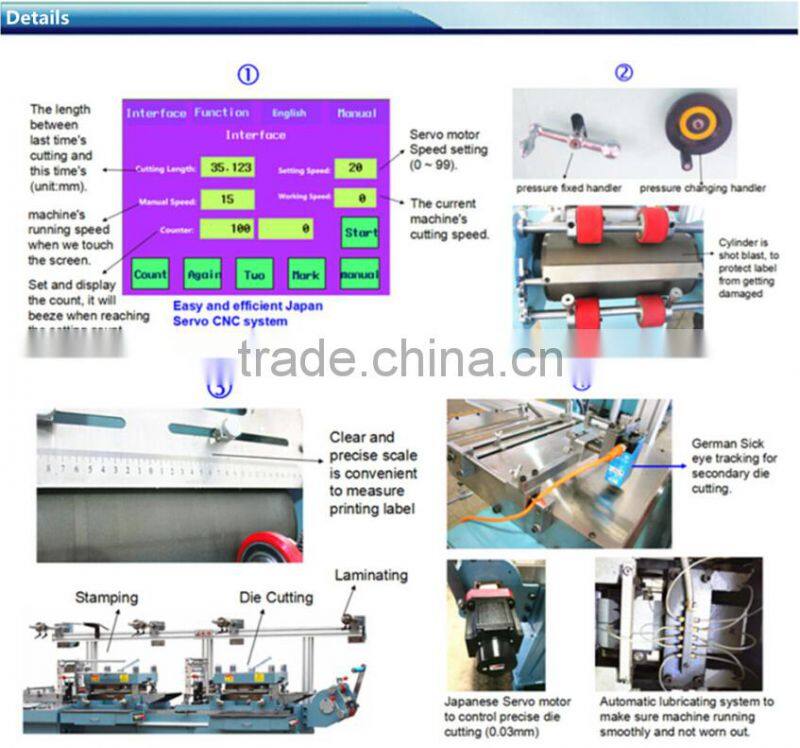 CH-210 High Speed Two Station Flatbed Roll Adhesive Die-Cutting Machine