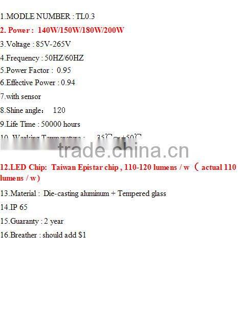 cob lens 140w/180w/ 200w/ 150w led flood light