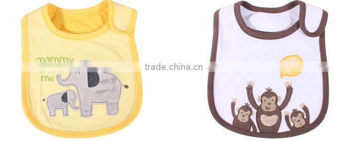 2014 latest and cute design styles embroidery baby bibs