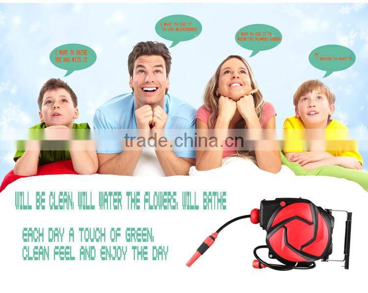 Auto extension retractable water hose reel garden tools