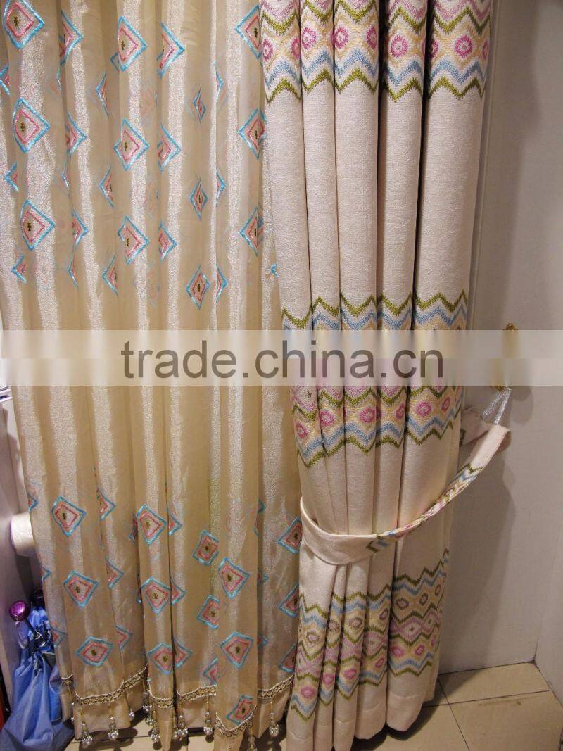 Made in China Luxury Embroidered Hotel And Home curtains And Drapes With Backing Valance