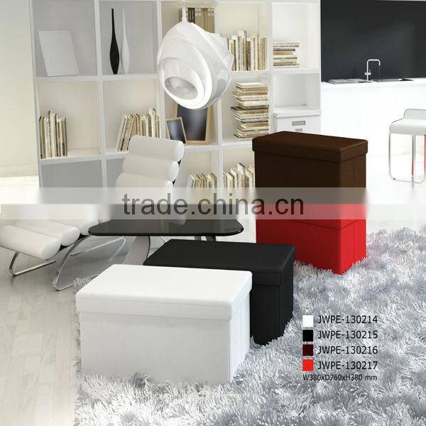 Brown PU Leather Storage Ottoman, Storage Box