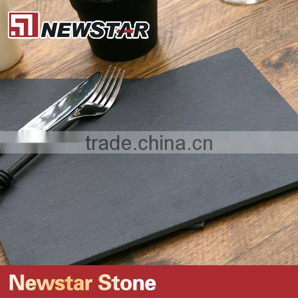 convenient black slate stone serving tray/plate/cup dinnerware