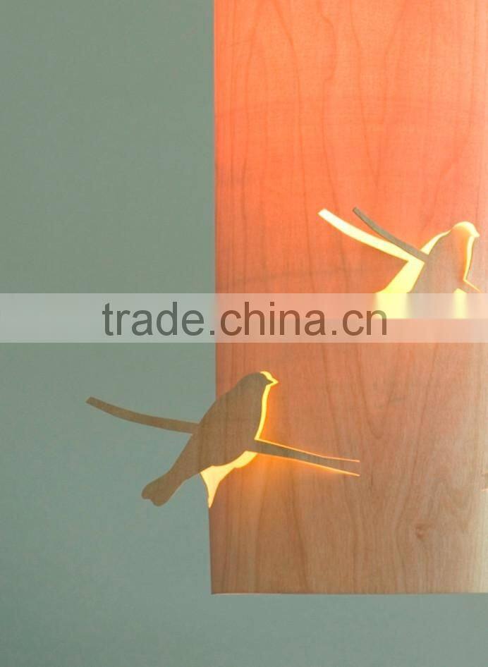 wooden lamp wooden bird light