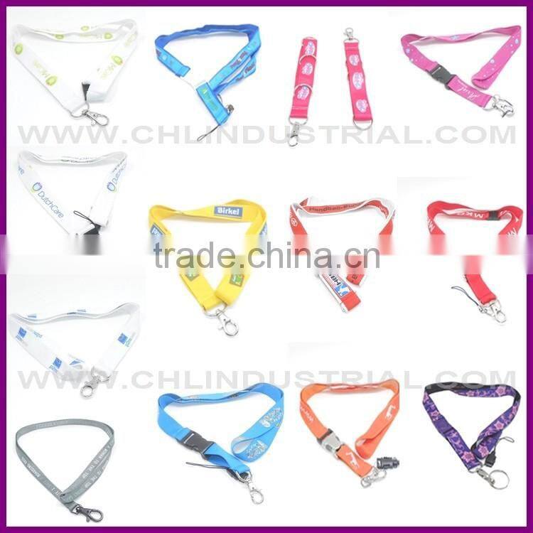 Promotion wholesale custom woven lanyard, polyester nylon neck lanyard, sublimation printed lanyard