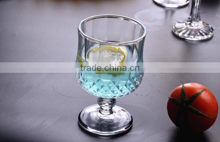 Diamond Embossed Glass Goblet For Beer Wine Shot.