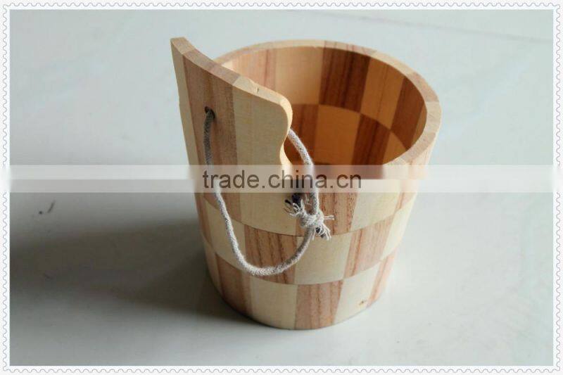 2015 high quality hot sell decorative handmade unfinished wooden barrel with handle