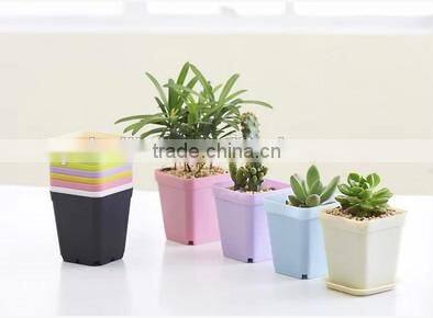 Square PP plastic flower pot decorative garden plastic flower pot