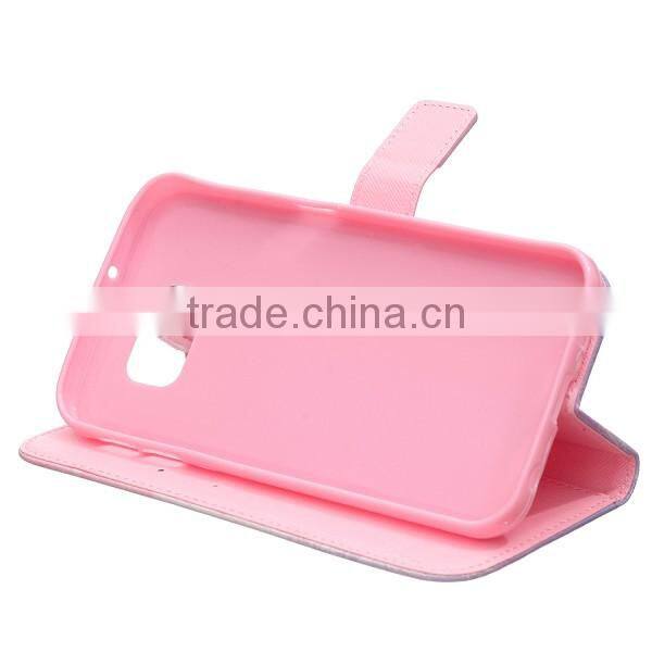 Painting phone case wallet leather case leather flip holster for Samsung S7 edge