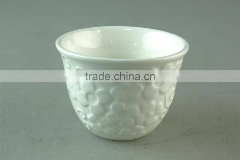 Low Price Beautiful Design White Ceramic Tea Cup For Wholesale,