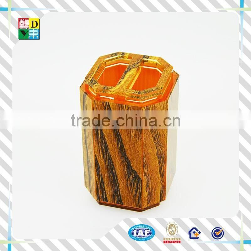 High quality wood grain acrylic bathroom set for hotel /2015fashion acrylic supplies for hotel equipment in wholesaler price