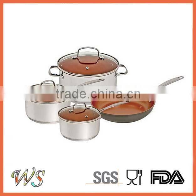 WS-FPKL01 Aluminium non-stick copper pan frying pan set