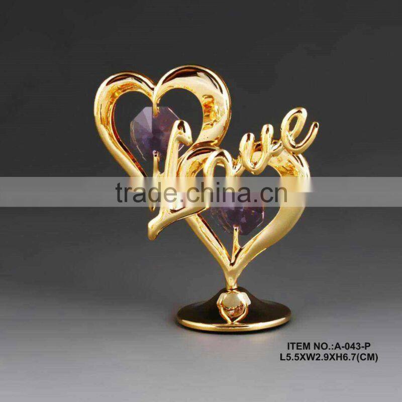 24k gold plated valentine heart for gifts