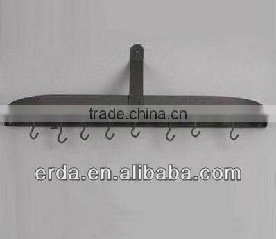 Black Metal Wall Pot Rack w/ 12 Hooks