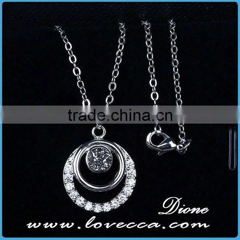 Blue druzy agate jewellery Various design simple agate druzy pendants