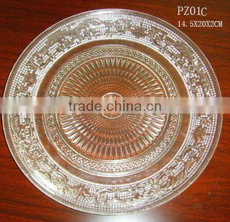 ZIBO hot selling differernt sizes clear glass dinner plate