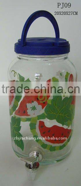big glass juice jars with tap PJ09